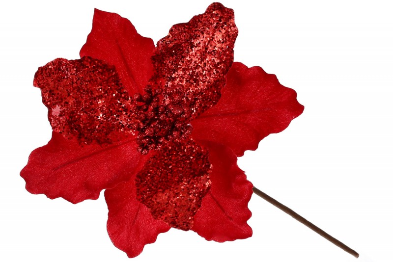 Декоративный цветок Магнолия 20см, цвет - красный Flora 839-375
