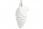 Підвісний фарфоровий декор Bon Шишка, 9см, колір - матовий білий 797-495
