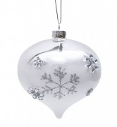 Ялинкова прикраса Bon у формі цибулини 10см із декором Сніжинки NY25-547