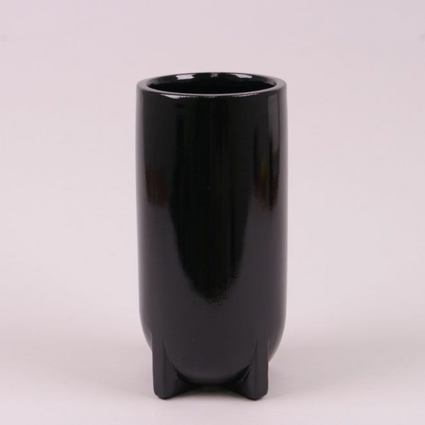 Ваза керамічна чорна H-26.5 см. Flora 21201