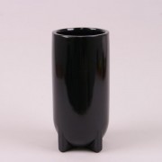 Ваза керамическая черная H-26.5 см. Flora 21201