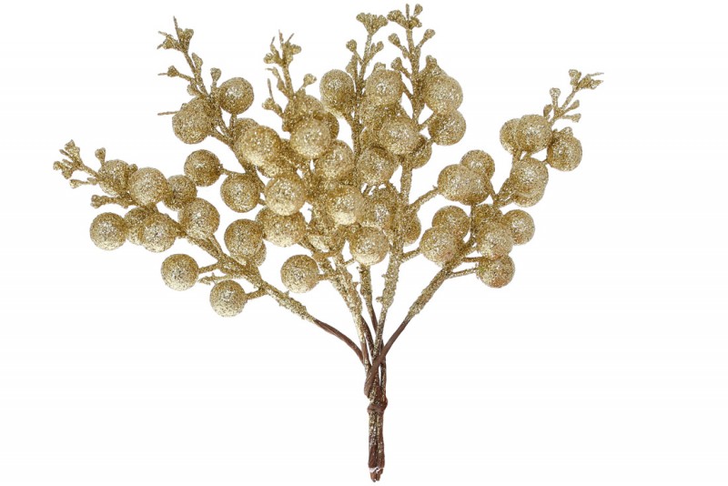 Декоративний букетик ягід, 19см, колір - золото Bon 839-437