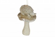 Елочное украшение Bon Ежик с грибом, 7см, цвет - шампань 829-337