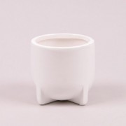 Кашпо керамическое белое H-10 см. Flora 21217