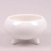 Кашпо керамическое белое H-14.5 см. Flora 21230