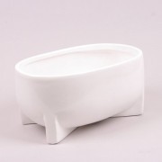 Кашпо керамическое белое H-14.5 см. Flora 21209