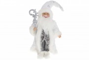 Новорічна іграшка Санта, 45см, колір - білий із сірим Bon 822-319