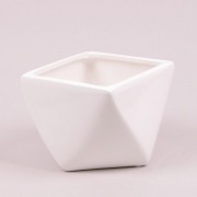 Кашпо керамическое белое H-12 см. Flora 21207