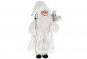 Новорічна іграшка Санта, 45см, колір - білий зі сріблом Bon 822-323