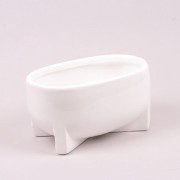Кашпо керамическое белое H-13 см. Flora 21215