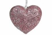 Подвесной декор Bon Кружевное Сердце, 8см, цвет - пурпурный 218-842