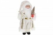 Новорічна іграшка Санта, 45см, колір - білий із золотом Bon 822-315