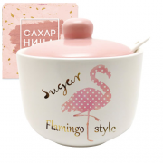 Сахарница с ложкой SNT 520мл 'Фламинго' 700-03-13
