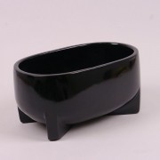 Кашпо керамическое черное H-14.5 см. Flora 21216