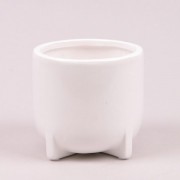 Кашпо керамическое белое H-12 см. Flora 21205