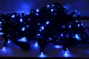 Гирлянда уличная 100 LED 10м черный каучук 3,3мм синий-FLASH Gonchar