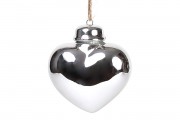 Декор на елку Сердце Bon 6.5см, цвет - серебро 720-151