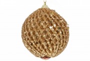 Елочный шар Bon 8см с кристаллом, цвет - золото 182-130