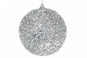 Елочный шар Bon 10см, цвет - серебро 182-992