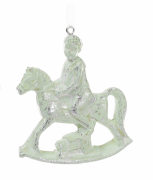 Елочное украшение Bon Мальчик на лошадке, цвет - мятный 773-524