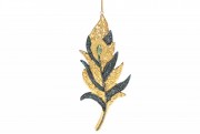 Підвісний декор Bon Перо павлина, 19см, колір - темно-синій із золотом SG37-827