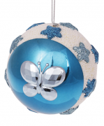 Елочный шар Bon с декором 8см бабочка NY21-127