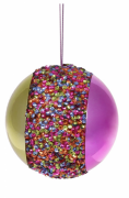 Елочный шар Bon с декором 8см, цвет - разноцветный NY21-131