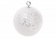 Елочный шар Bon с пайетками 15см , цвет - белый 787-070