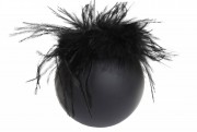 Елочный шар Bon с матовым покрытием и декором из перьев, 10см, цвет - чёрный NY15-878