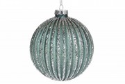 Елочный шар Bon рельефной формы с глиттером 10см, цвет - тёмная бирюза NY15-909