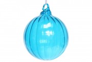 Елочный шар Bon витой формы, прозрачное стекло, 8см, цвет - голубая лазурь NY15-813
