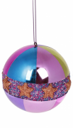 Елочный шар Bon с декором 8см, с красными звёздами NY21-132