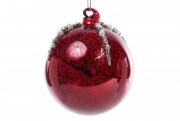 Ялинкова куля Bon 8см червоний антик з декором зі страз та намистин 118-570