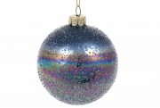 Елочный шар Bon с покрытием лёд, 10см, цвет - бриллиантовый блюмарин NY15-057