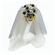 Маска Череп невесты с фатой Halloween 17-833BLK-CH