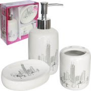 Набор 3 предмета SNT Город (мыльница, подставка для зубных щеток, диспенсер для мыла) 889-06-005