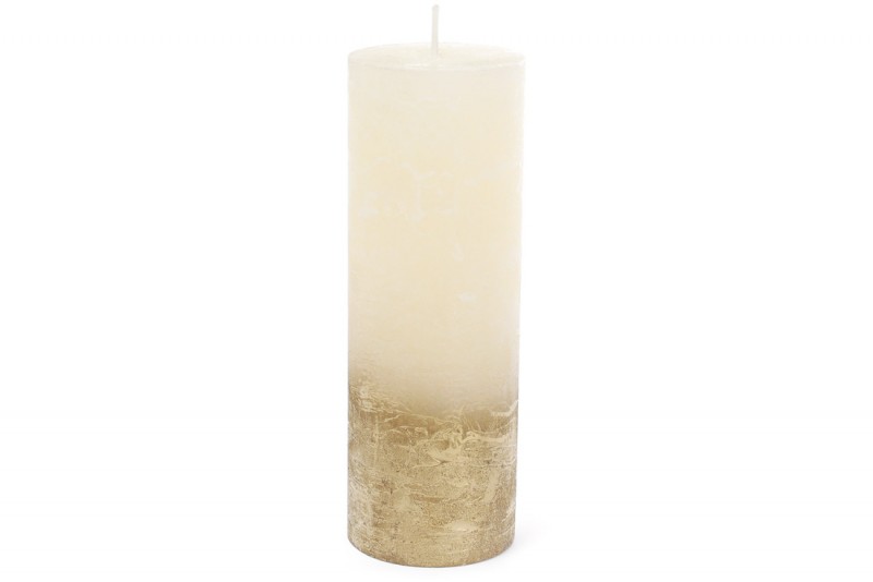 Свічка циліндрична, що розкривається Bon C07_20_1-1.9.9.2, 20см амбре, колір - шампань із золотом