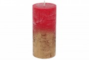 Свічка циліндрична Bon C07_15_1-3.0.9.2, 15см амбре, колір - червоний рубіновий із золотом