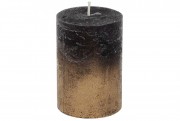 Свічка циліндрична Bon C07_10_1-7.7-9.2, 10см амбре, колір - чорний із золотом