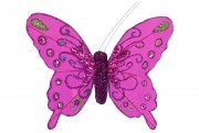 Декоративная бабочка Bon на клипсе 14см, цвет - фиолетовый 117-870