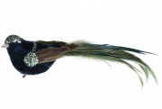 Декоративная птица на клипсе Bon 19см, цвет - тёмный бирюзово-зелёный 499-079