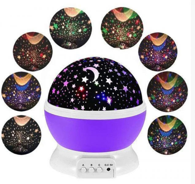 Ночник-проектор Star Master Звездное небо с функцией вращения фиолетовый MPL-001S