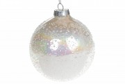 Ялинковий шар Bon з покриттям лід, 10см, колір - перловий білий NY15-935