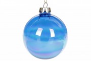 Ялинковий шар Bon з прозорого скла, 8см, колір - діамантовий синій NY15-958