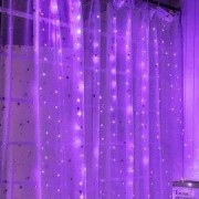 Гирлянда Штора-роса 144л 1,8м*1,2м USB пульт фиолетовый Gonchar