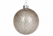 Ялинковий шар Bon з матовим покриттям і малюнком з гліттера, 8см, колір - сталевий антик NY15-834
