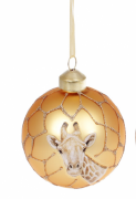 Елочный шар Bon 8см Золотая Африка Жираф 854-313