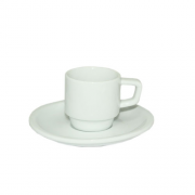 Чашка з блюдцем SNT біла (чашка-100мл, блюдце-13см) 13629-03
