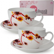 Сервіз чайний SNT 12ін.(чашка-280мл, блюдце-15см) Квітуча хризантема 1753-8
