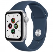 Apple Watch SE GPS 40мм Silver Aluminum Case w. Abyss Blue S. Band (MKNY3)
